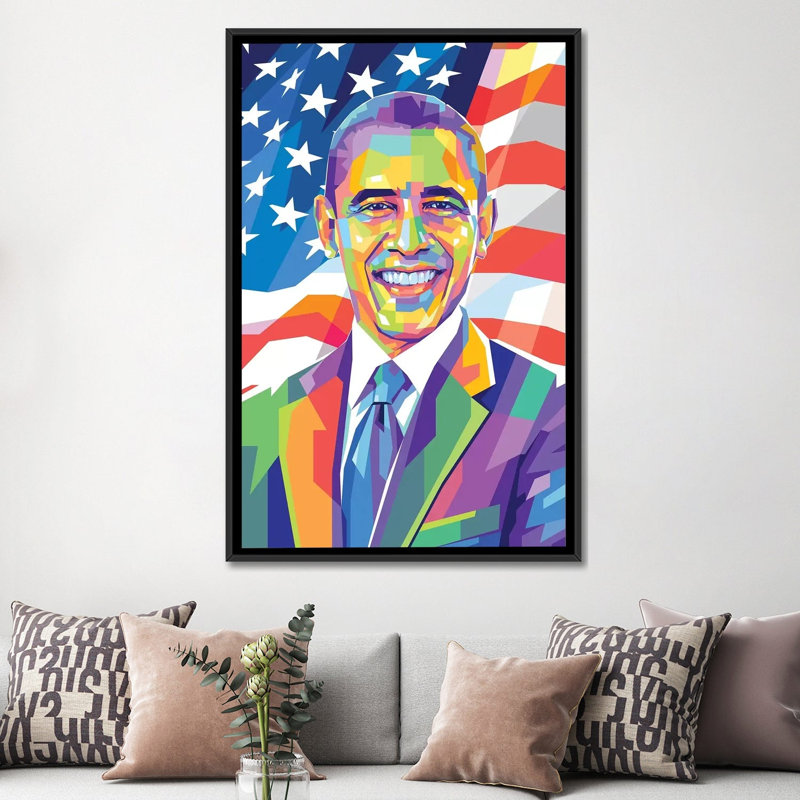 « Barack Obama » par Dayat Banggai-impression d’art graphique, Pas de tapis, H 60 po x l 40po x P 1,5 po