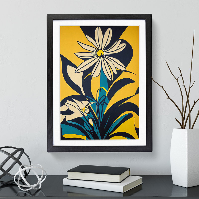 Artful Flowers - Single Picture Frame Print, Black Framed, 64cm H x 46cm W x 2cm D