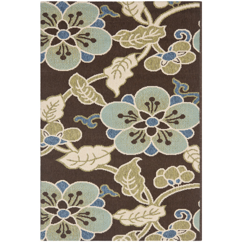 Centeno Performance Floral Indoor/Outdoor Area Rug, Rectangle 4' x 5'7"