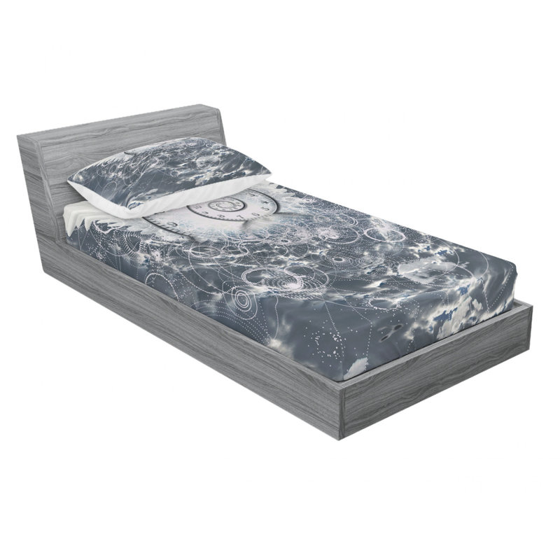 Microfiber Patterned Fitted Sheet, Twin XL Sheet Set with 1 Pillowcase