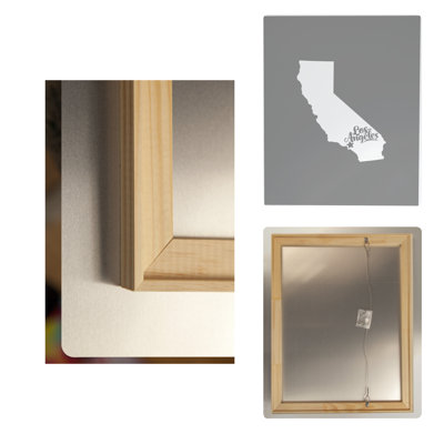 Doux foyer de Los Angeles — Silhouette de l'État de Californie — Portrait mural en métal