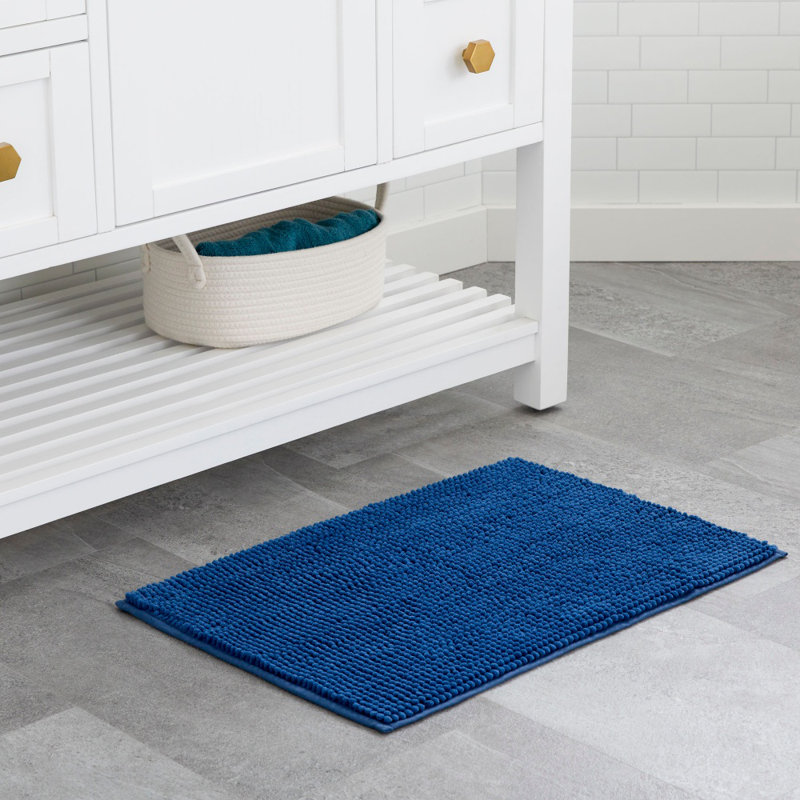17x48 Chenille Bath Mat - Navy
