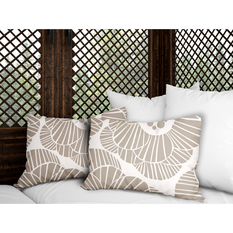  Polyester / Mélange de polyester Housse de coussin rectangulaire intérieure / extérieure lombaire et insert, Beige