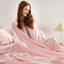 Drap de coton Tencel double couture uni 4 pièces -107142696-107142701