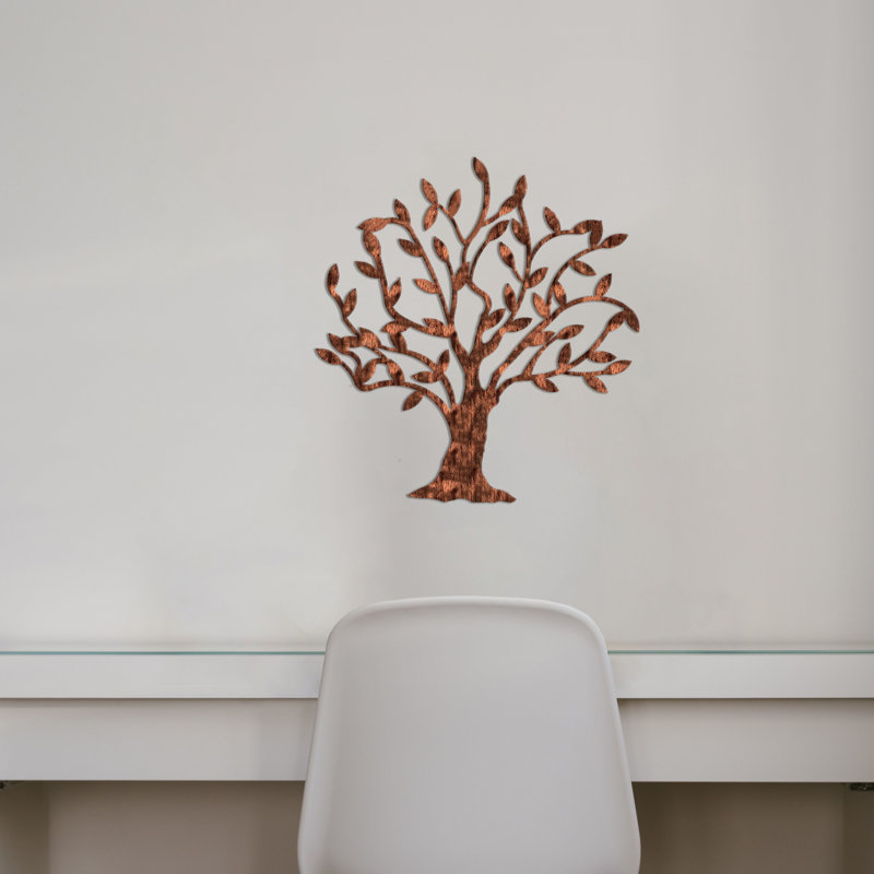 Meyerdirk Art Contemporary Dream Tree Steel Wall Art - Distressed Copper, Distressed Copper