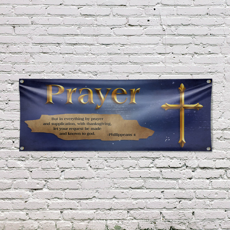 Bannière de prière Jésus 18 po x 48 po
