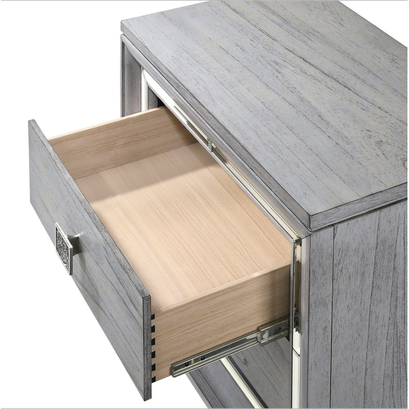 Mobilier de chambre à coucher contemporain contemporain en bois massif gris clair