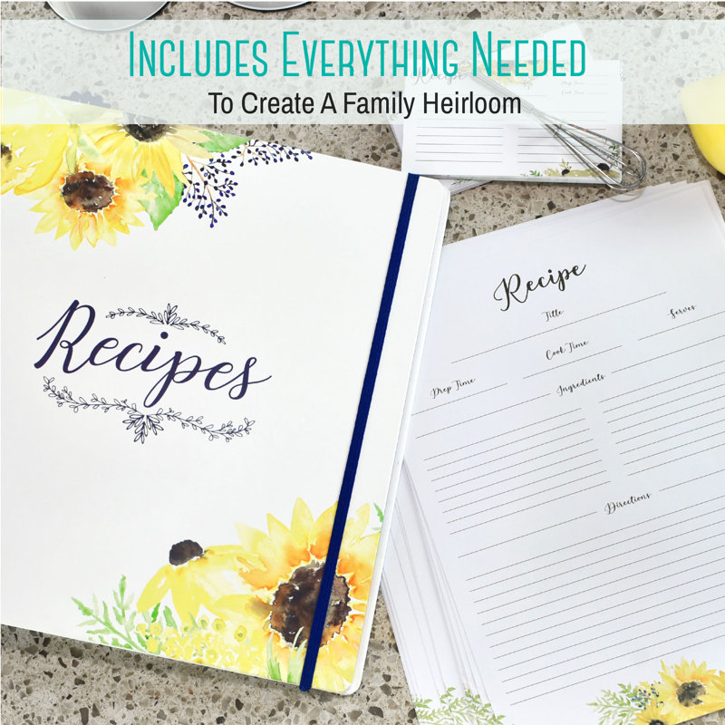 Sunflower Recipe Binder Gift Set