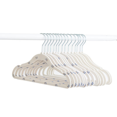 3 Sprouts -  Non-Slip Velvet Hangers for Baby Clothes - Pack of 30 - Blueberry & Cream
