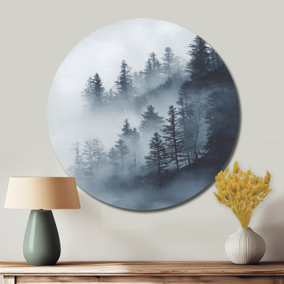 Art mural Moody Winter Woodland Foggy