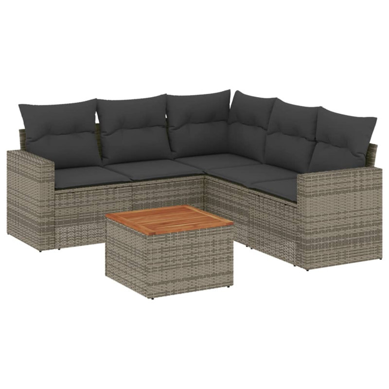 Ensemble de canapé de jardin Vidaxl gris, gris foncé, brun
