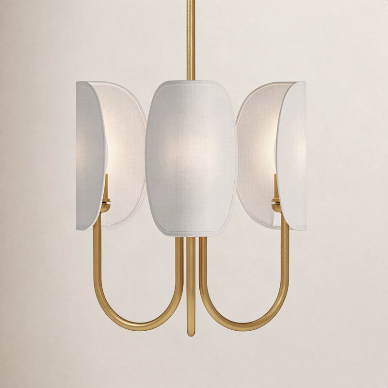 Calline 3 - Light Classic / Traditional Chandelier, Aged Gold/White