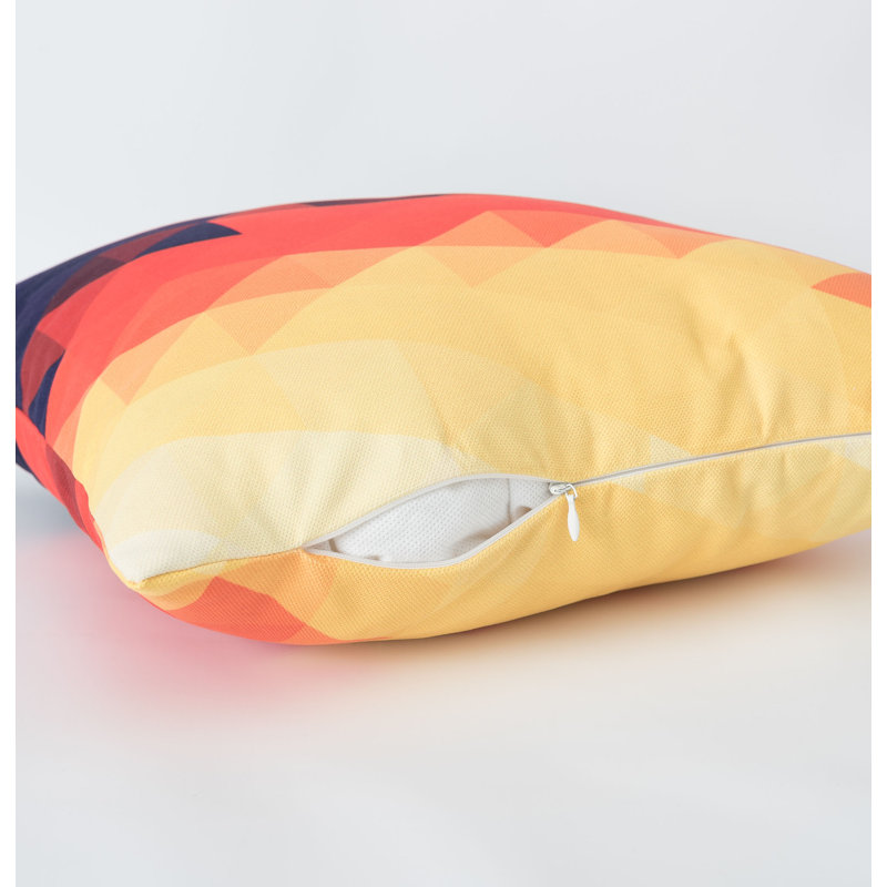 Colorful Geometric Polyester Square Floor Pillow