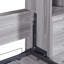 Lit escamotable double avec tablettes et tiroirs de rangement, gris