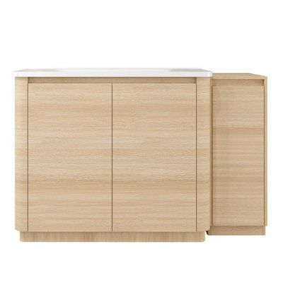 Meuble-lavabo de salle de bain avec lavabo et 3 portes à fermeture douce