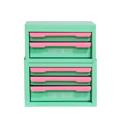 - Pink Drawer Storage, 5 Drawers, Metal Handles, For Food And Cosmetic Storage Type Box With Pink, , Office Dressing Table