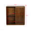 Armoire de rangement, buffet Mid-Century en bois avec 2 portes coulissantes et bandes décoratives solides