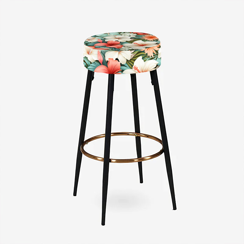 Paradise Mirage - motif tropical I - ensemble de 2 tabourets de bar tropicaux