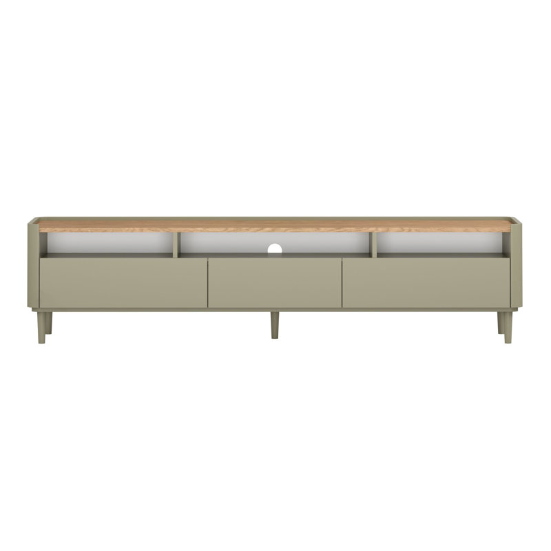 Blackett Unfinished TV Stand for TVs up to 77", Green/Brown