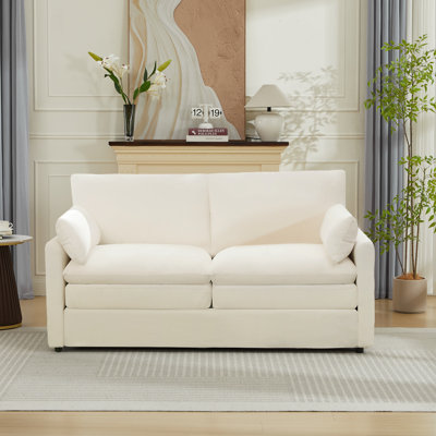 Drago 68'' Modern Square Arm Loveseat Sofa