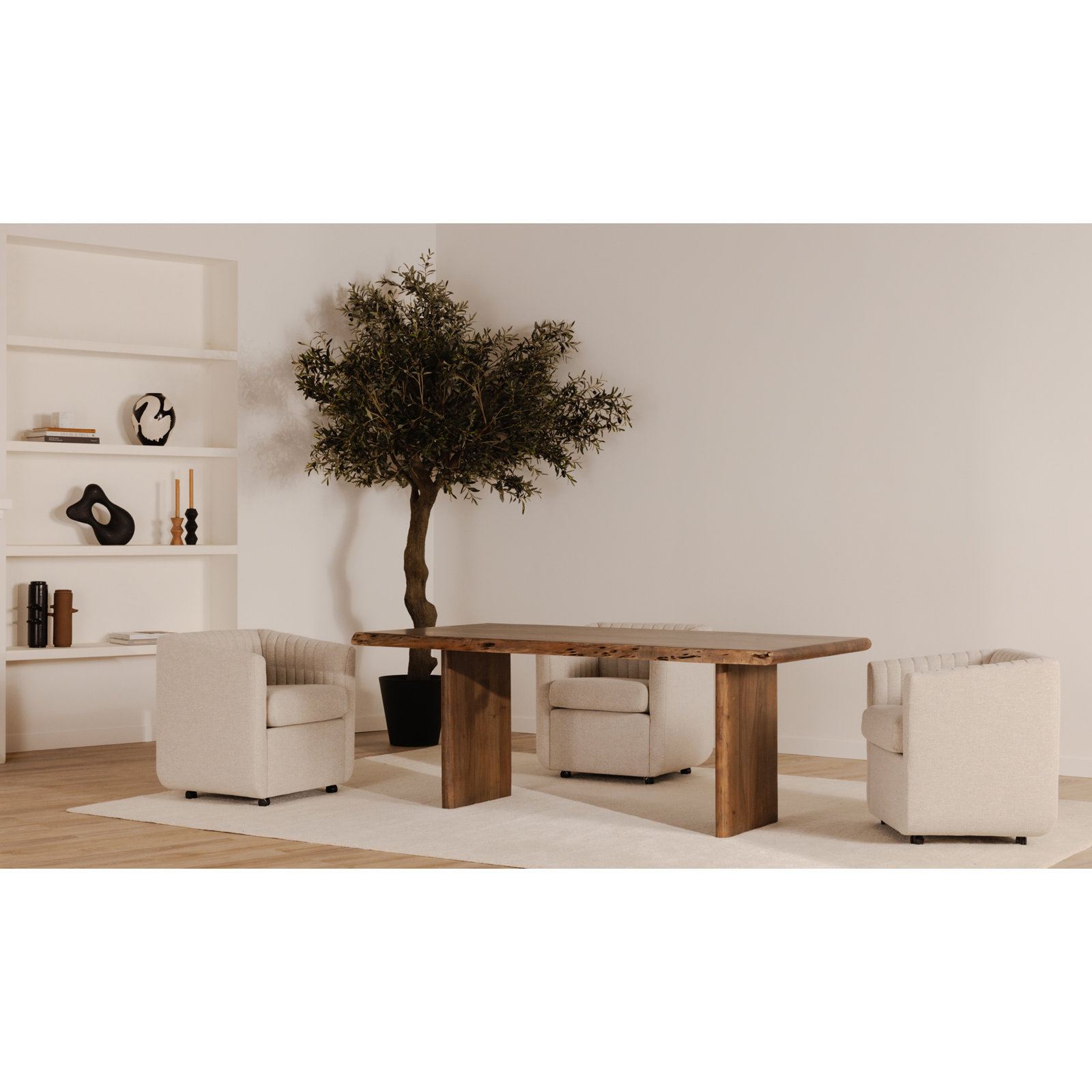 Ruma Dining Table Brown, 30" H x 78" L x 40" W