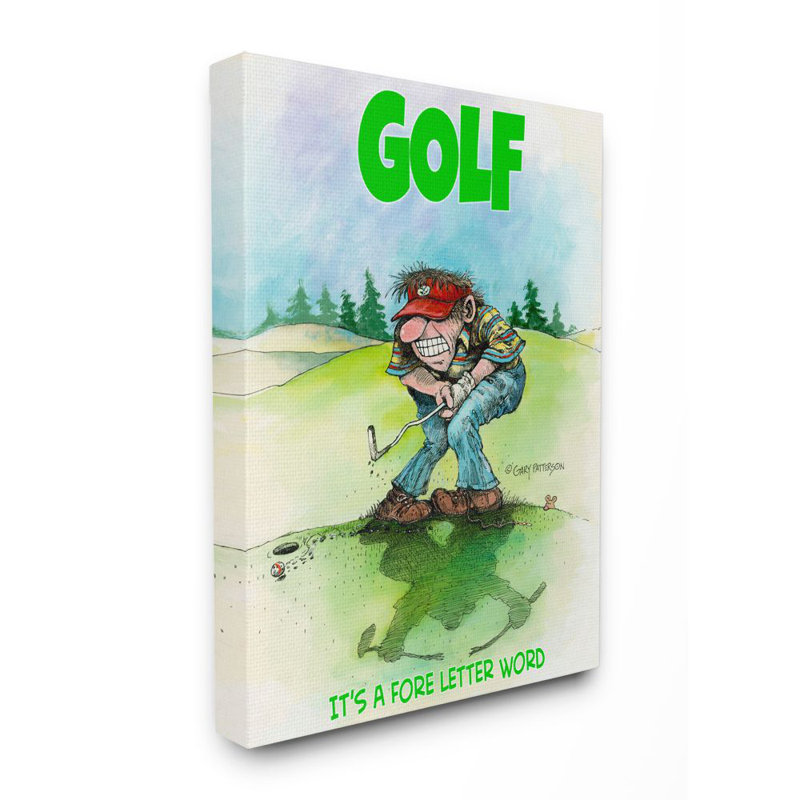 « premier letter word drôle golf drawing sports design » par gary patterson-impression sur dessin, H 40 po x l 30 po