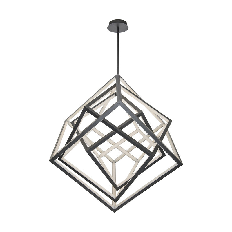 Lustre carré à 1 lumière à DEL Nicolini, H 41 po x l 41 po x P 41 po