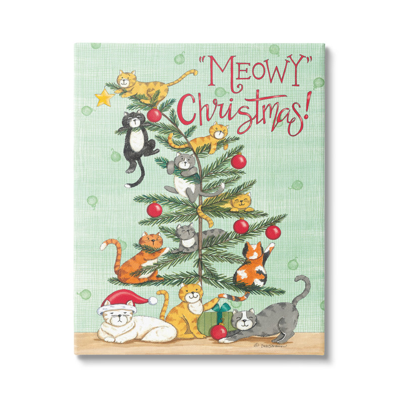 «Meowy Christmas Holiday Cats» par Deb Strain, H 40 po x l 30 po x P 1,5 po