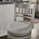 Amerah Swivel Upholstered Counter Stool with Solid Wood Frame