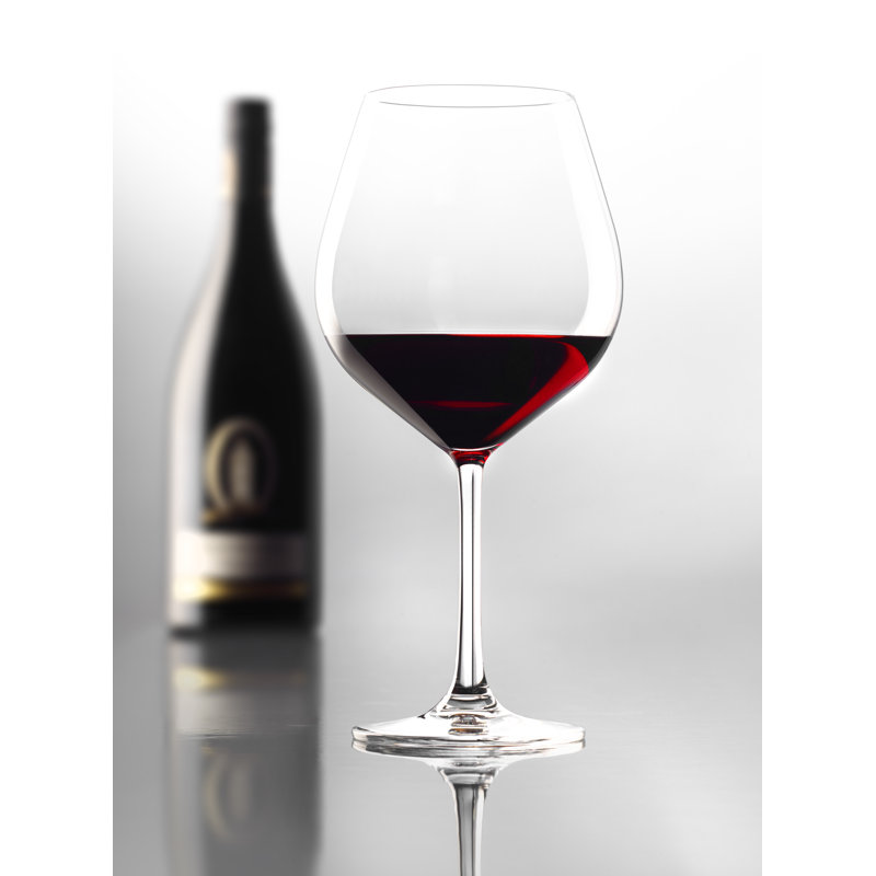 Grand Epicurean Lead-Free Crystal Burgundy Wine Glasses Set of 4