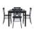 Deshandra 60" Finish Dining Set - 5-Piece, Black Dining Table And X-Cross Metal Chairs-330384510