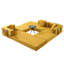 Canapé modulaire modulaire, canapé en velours côtelé en L de 108 po avec assise profonde, coussin nu désossé, canapé-lit modulaire à structure fixe pour le salon, sans assemblage requis (jaune)-805399796
