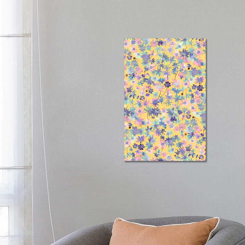 Daisies Floral Mustard - Wrapped Canvas Art Prints - Wrapped Canvas Gallery-Wrapped Canvas Giclée, 66.04 cm H x 45.72 cm W