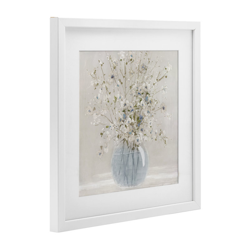 «Subtle Glass Vase Bouquet», reproduction d'art sous verre, design par Carol Robinson, H 16 po x l 16 po