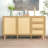 Rattan Sideboard Buffet Cabinet with 2 Doors, 3 Drawers, and Storage for Living, Dining, or Kitchen