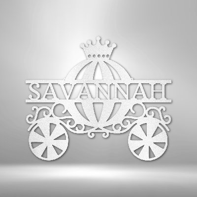 Personalized Princess Carriage Monogram Steel Sign Steel Art Wall Metal Decor