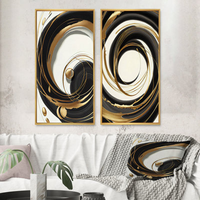 «Gold Glamour Circle II», 2 pièces sur toile