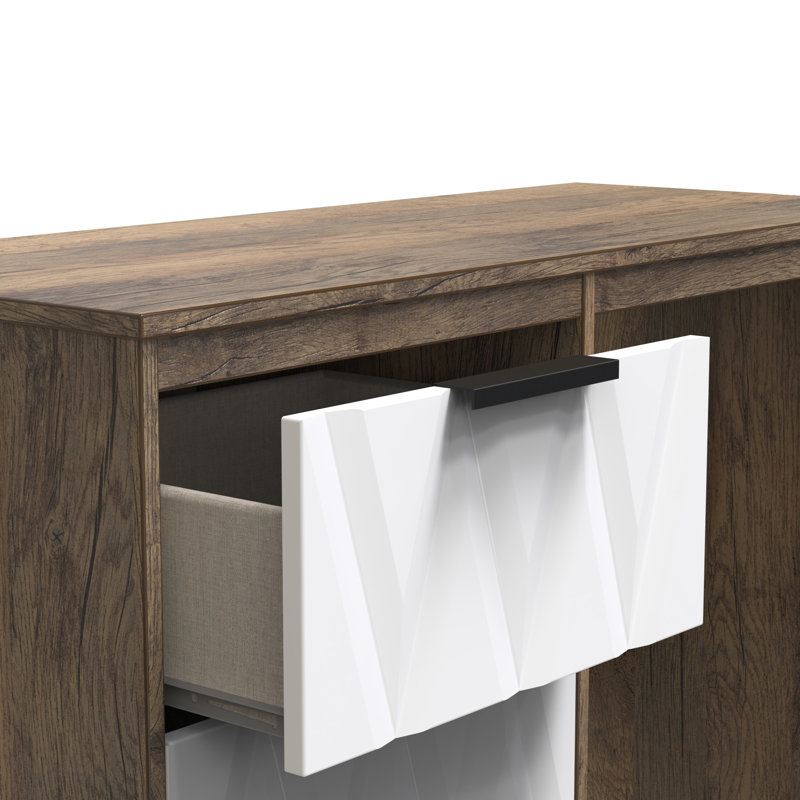 Besmir Dressing Table, White Matt/Vintage Oak