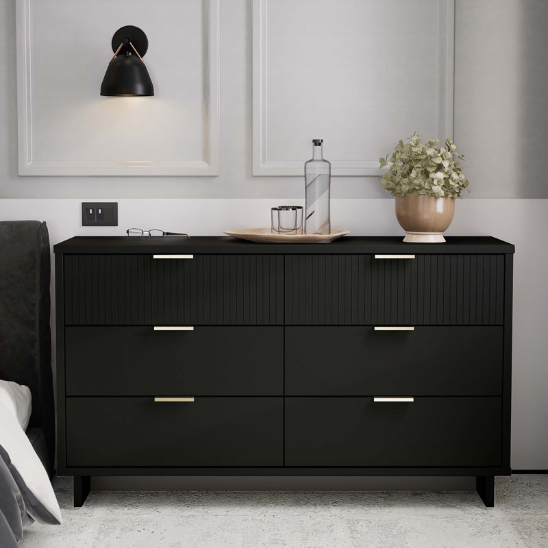 Commode 55 "Granville en noir (6 tiroirs), Noir