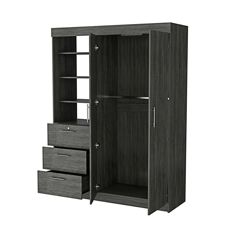 Armoire 3 tablettes Levi, Gris