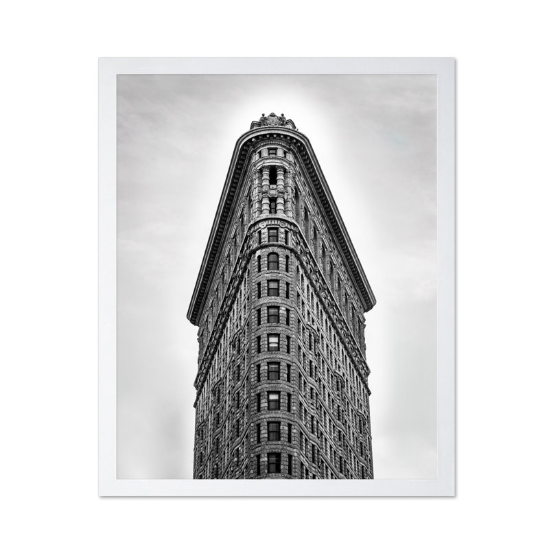 Flatiron Building, Affiche, 24"H x 32"W, Encadrement blanc