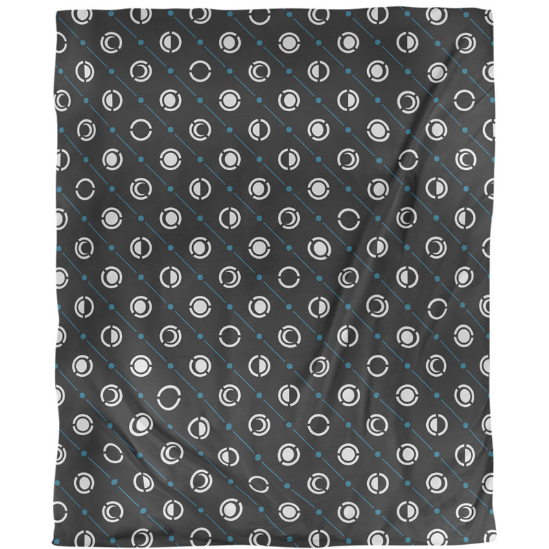 Housse de couette simple Moon phases, Housse de couette pour grand lit, Accent bleu clair, Microfibre