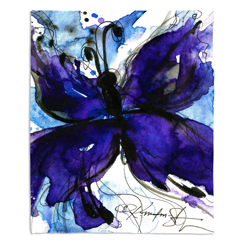 Couverture sherpa doux à chansons papillon iv, l 68 po x L 80 po