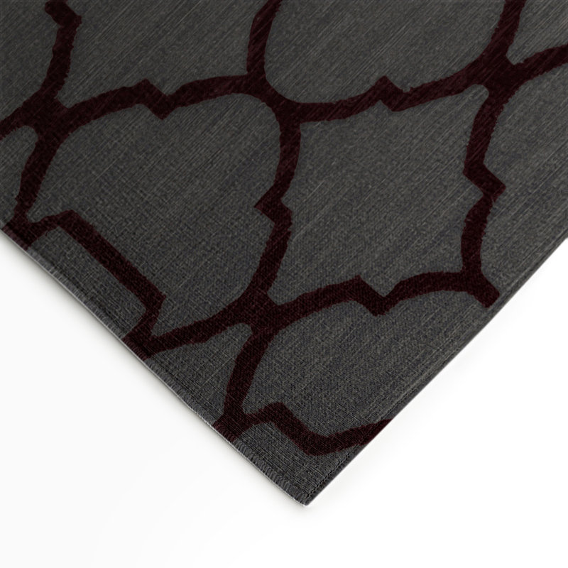 Tapis noir intérieur et extérieur Trellis, Rectangulaire 3 pi x 5 pi