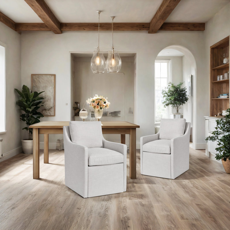 Chaise rembourrée de 26 po de largeur avec accoudoirs modernes en tissu, 2