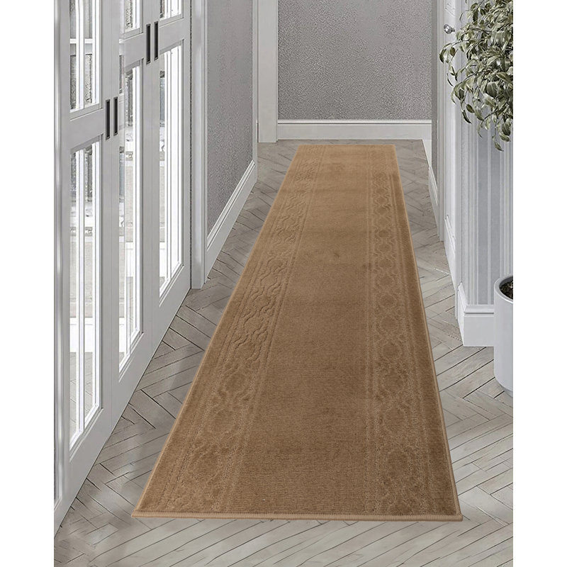 Tapis antidérapant à treillis beige, Tapis de couloir 2 pi 2 po x 30 pi