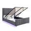 Velvet Ottoman Storage Bed 135x190cm with LED Lighting, Hydraulic Lift Double Bed Frame-834808639