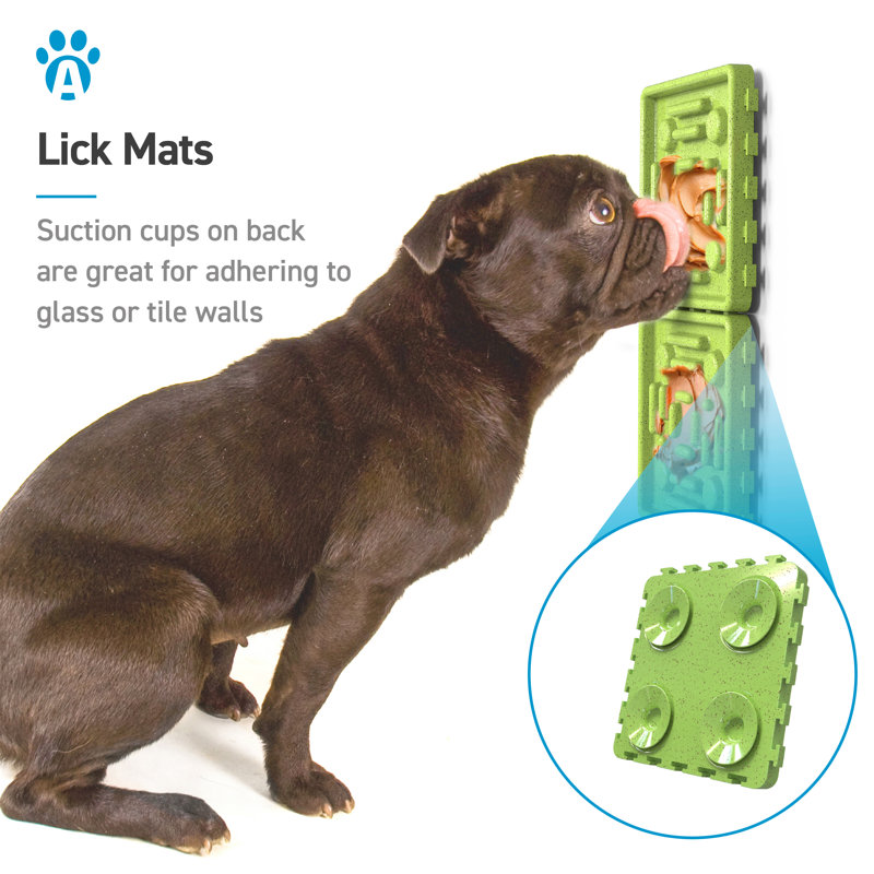Multicolor Slow Feeding Dog Mat and Tray Set with Suction