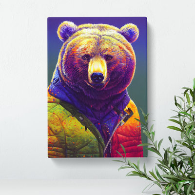Bear With Jacket No.2 - Wrapped Canvas