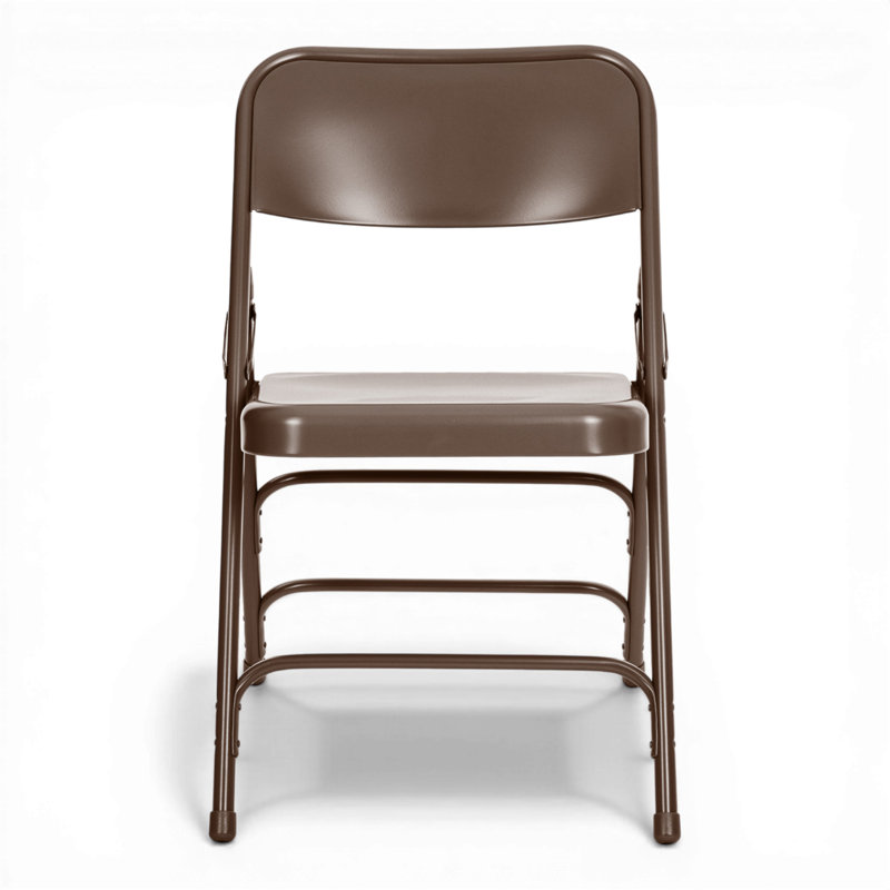 Chaise pliante empilable en métal Bernadine, Brun
